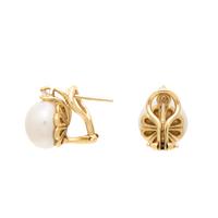 CULTURED PEARL AND DIAMOND EARRINGS
