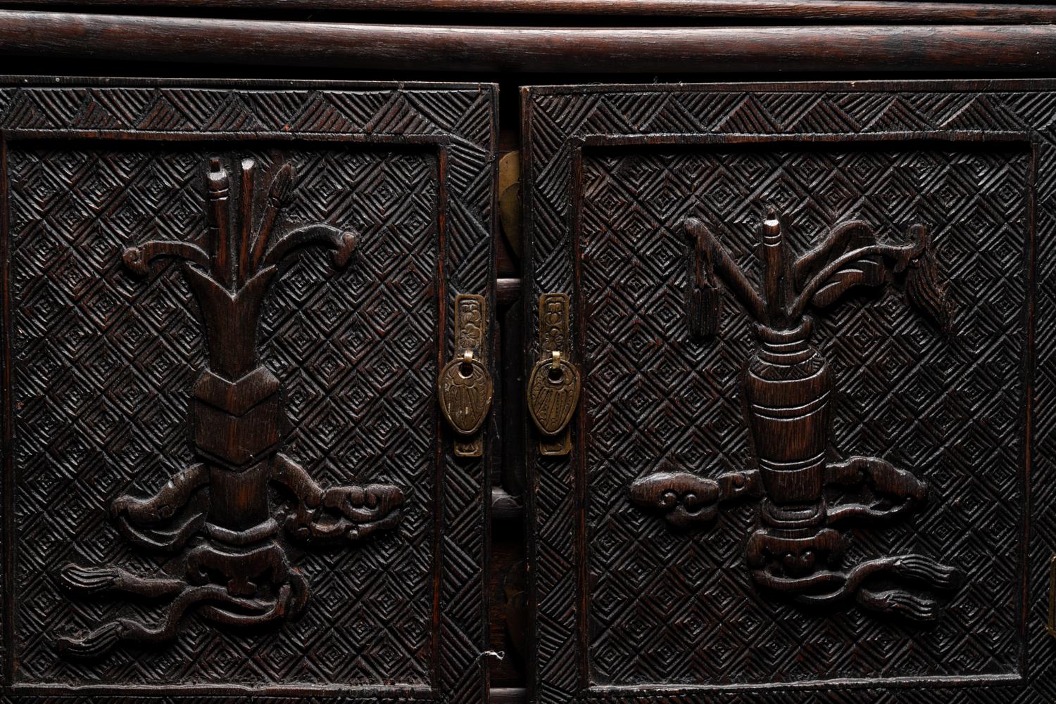 A Chinese Carved Rosewood Chest