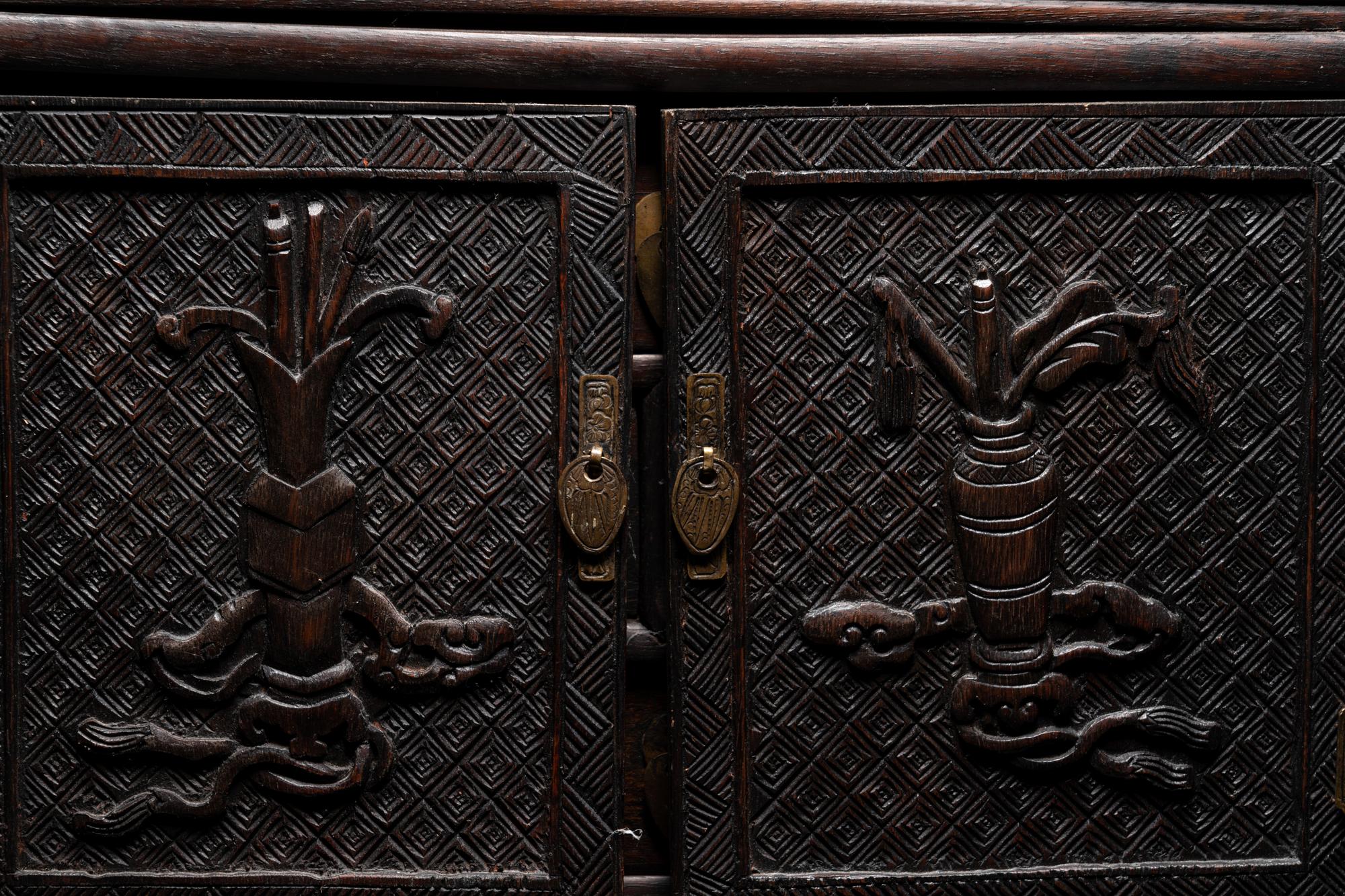 A Chinese Carved Rosewood Chest