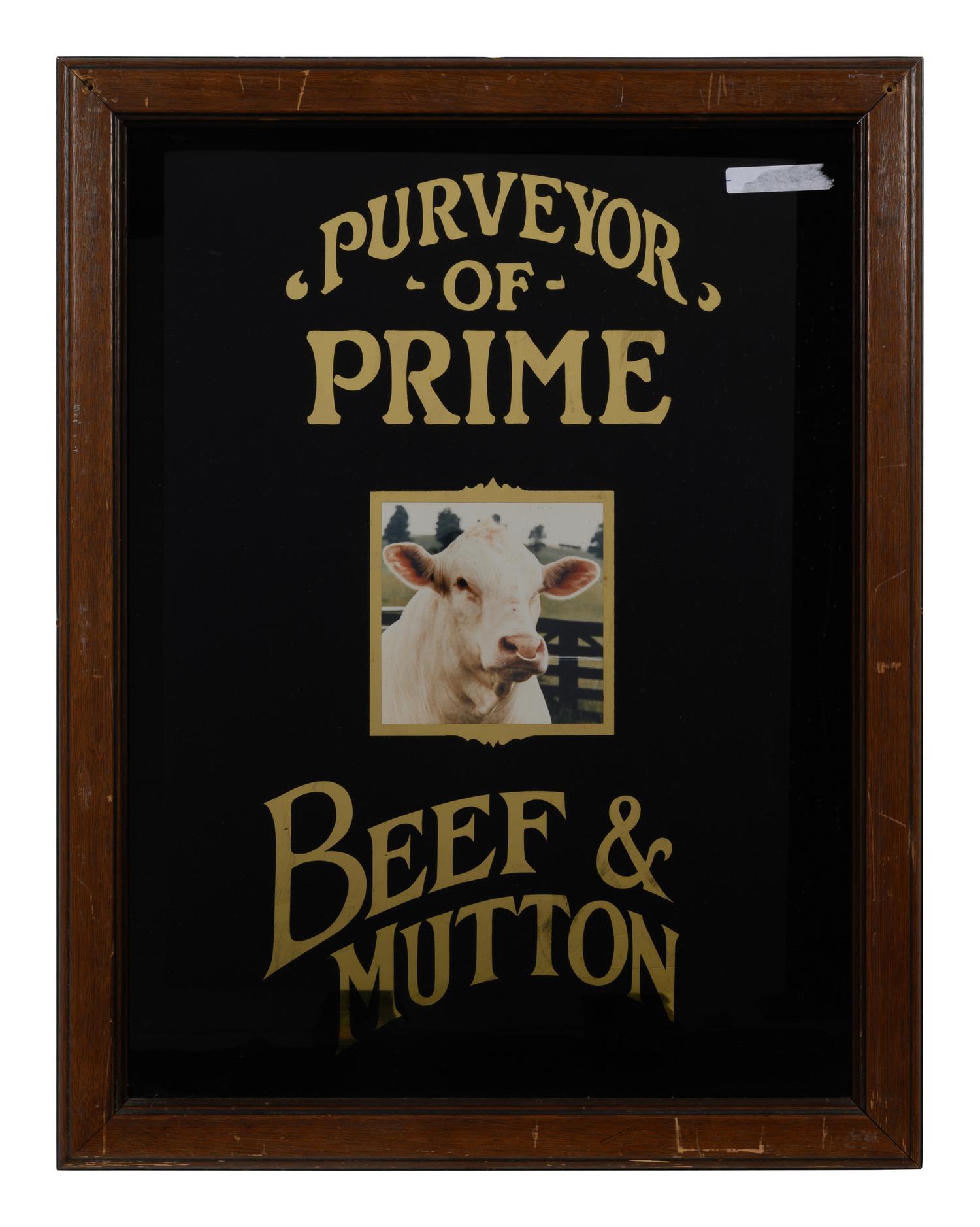 A Framed Butcher's Sign