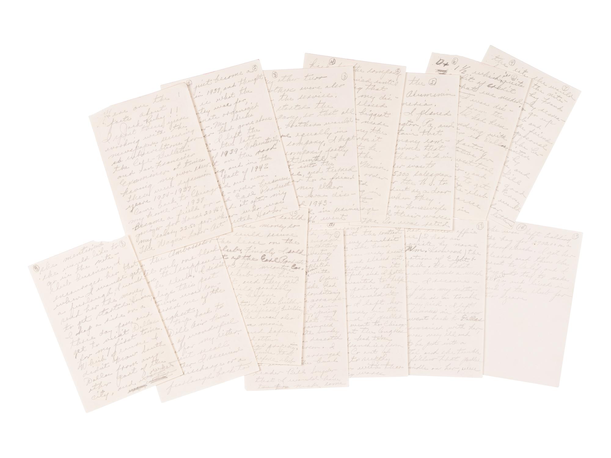 RUBY, Jack (1911-1967). Autograph manuscript signed (in the third person) written from his jail cell while incarcerated for the murder of Kennedy assassin Lee Harvey Oswald, [n.d., ca 1966].