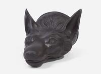 A Wedgwood & Bentley Black Basalt Fox Head Form Stirrup Cup, UK, 1770s