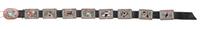 Silver and Mosaic Inlay Concha Belt, with Multiple Bird Species Lot is located and will ship from Denver, Colorado.