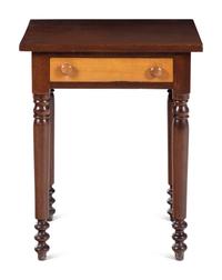 A Maple and Walnut One Drawer Work Table