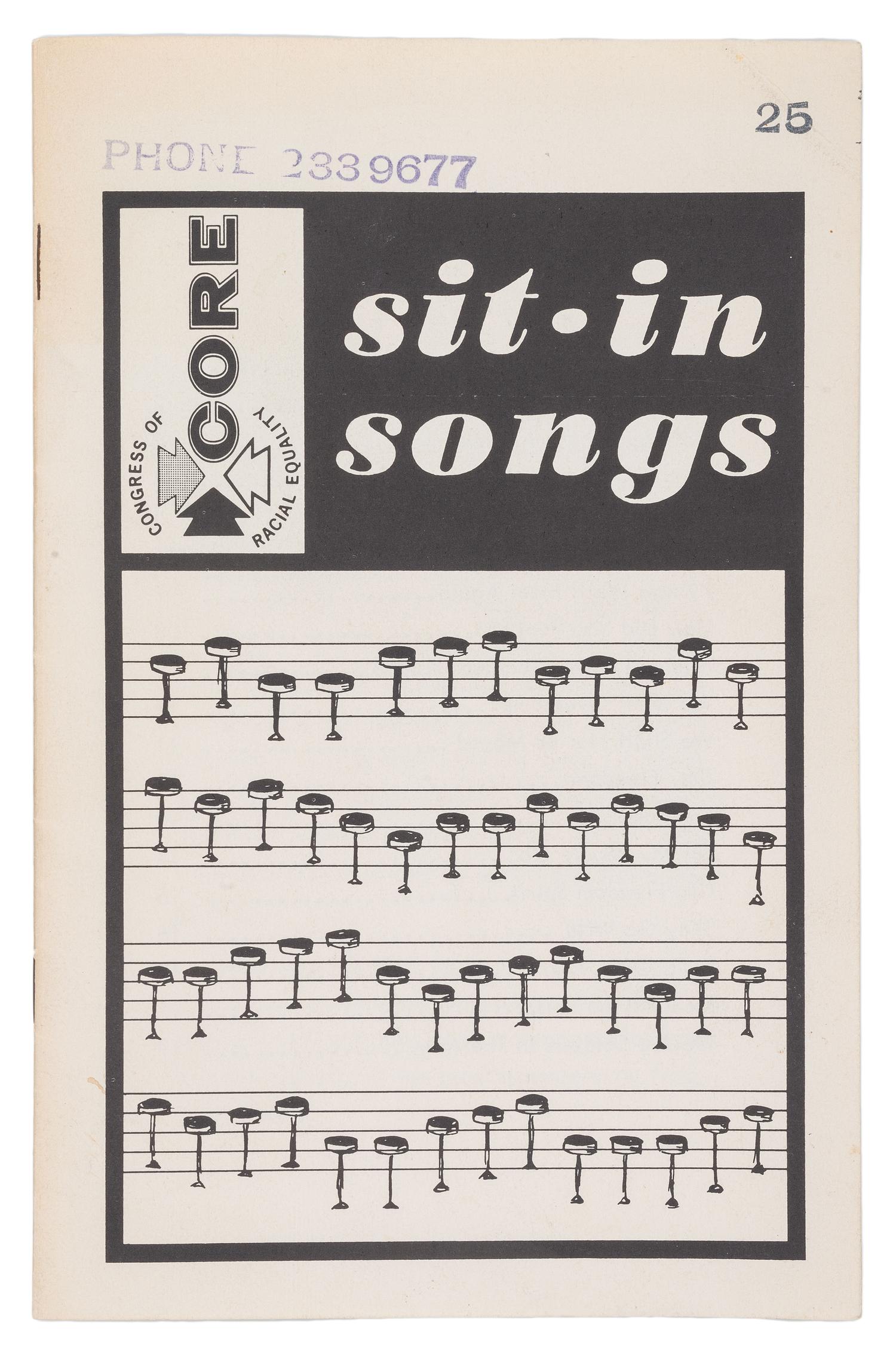 [CIVIL RIGHTS]. CORE Sit-In Songs . New York: Congress of Racial Equality, 1962.