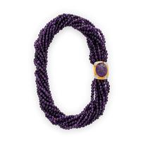 AMETHYST, DIAMOND, AND YELLOW GOLD TORSADE NECKLACE