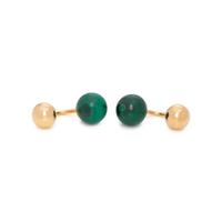 CARTIER, YELLOW GOLD AND MALACHITE CUFFLINKS