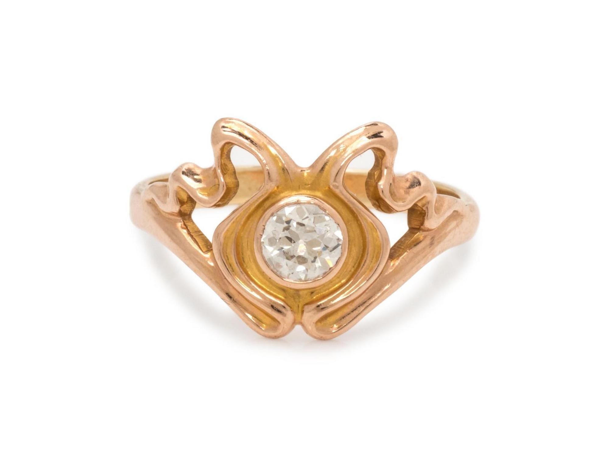 ART NOUVEAU, DIAMOND RING