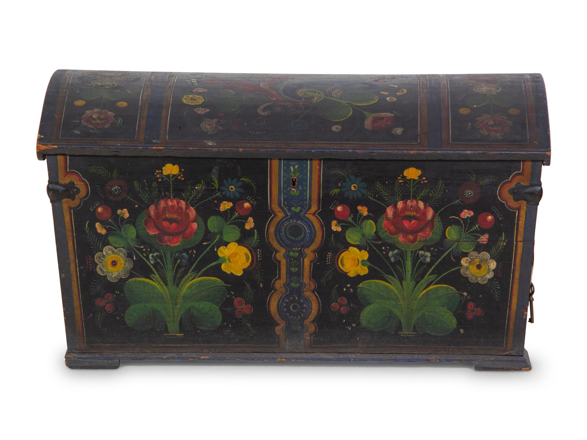 A Norwegian Painted Blanket Chest