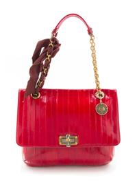 A Lanvin Red Hagfish Happy Shoulder Bag, 11.5" x 9" x 4".