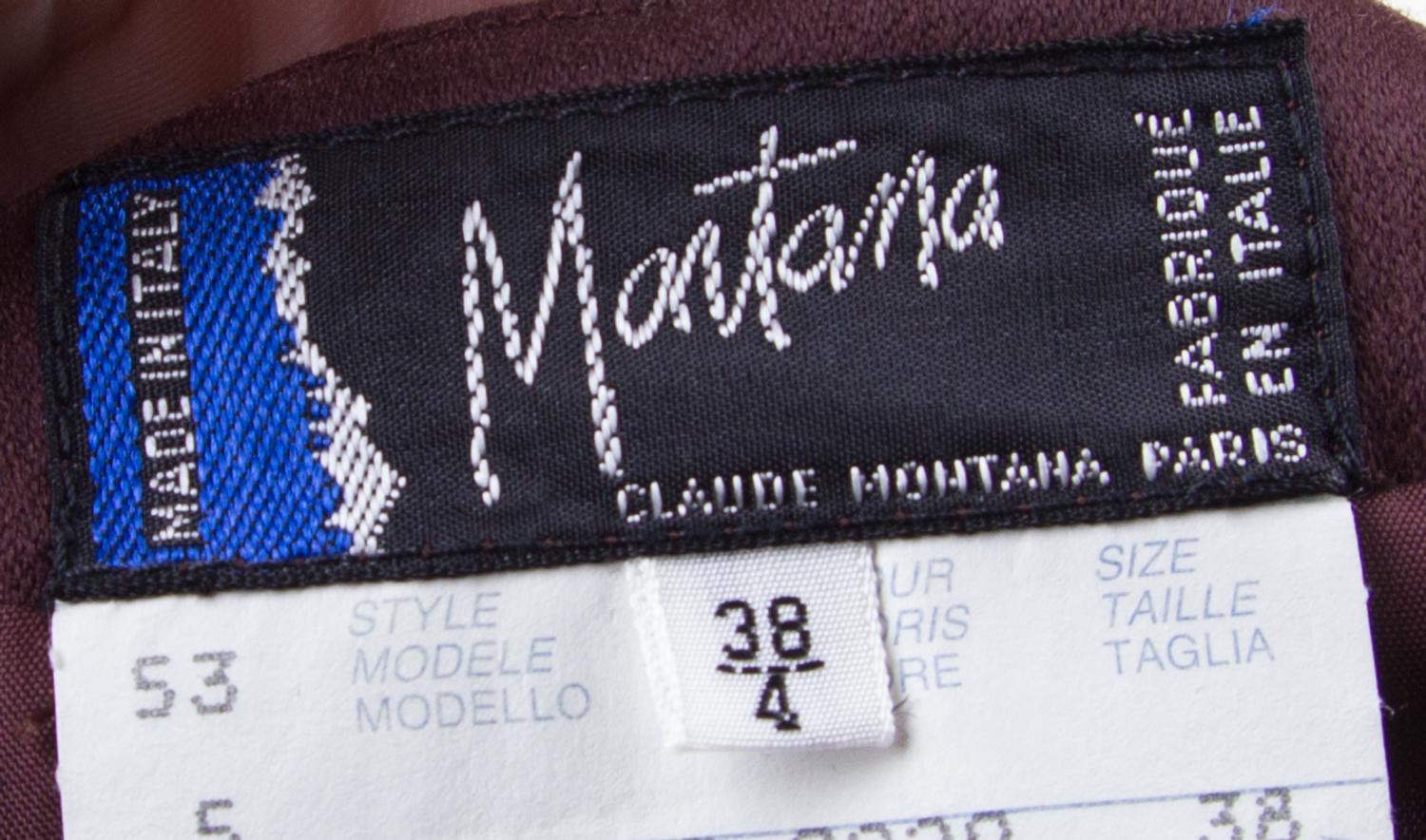 A Claude Montana Brown Wool Pant Ensemble, Size 40/6.