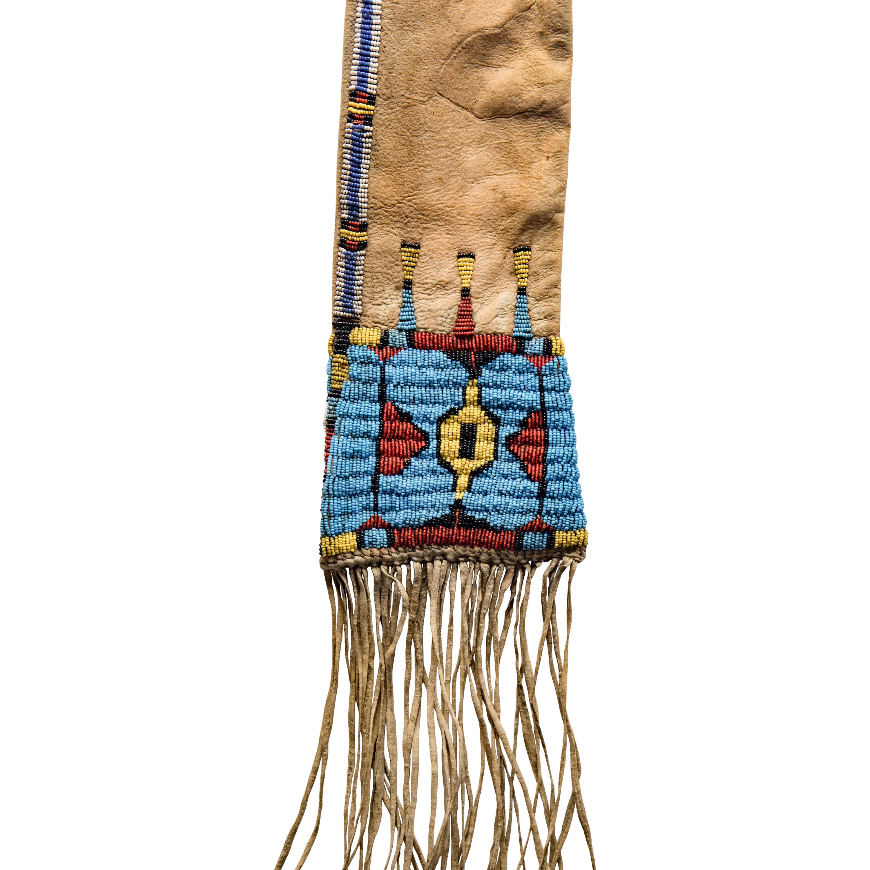 Sioux Beaded Hide Tobacco Bag