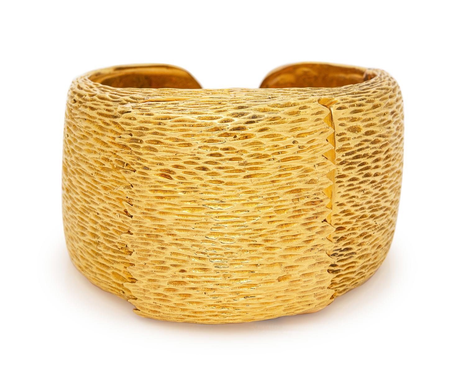 A Yellow Gold Surprise Watch Cuff Frame,