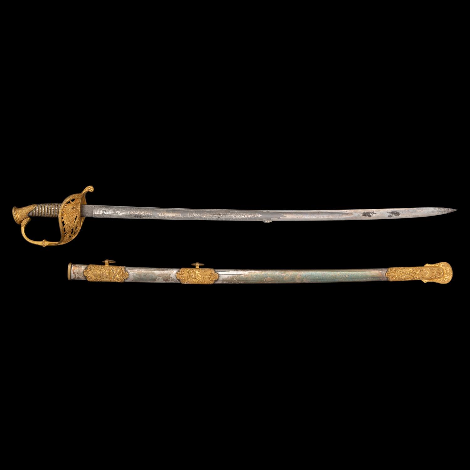 Outstanding Published Clauberg US Model 1850 Officer's Sword of Lt. Thomas McClure, 7th NY Heavy Artillery - KIA at Cold Harbor
