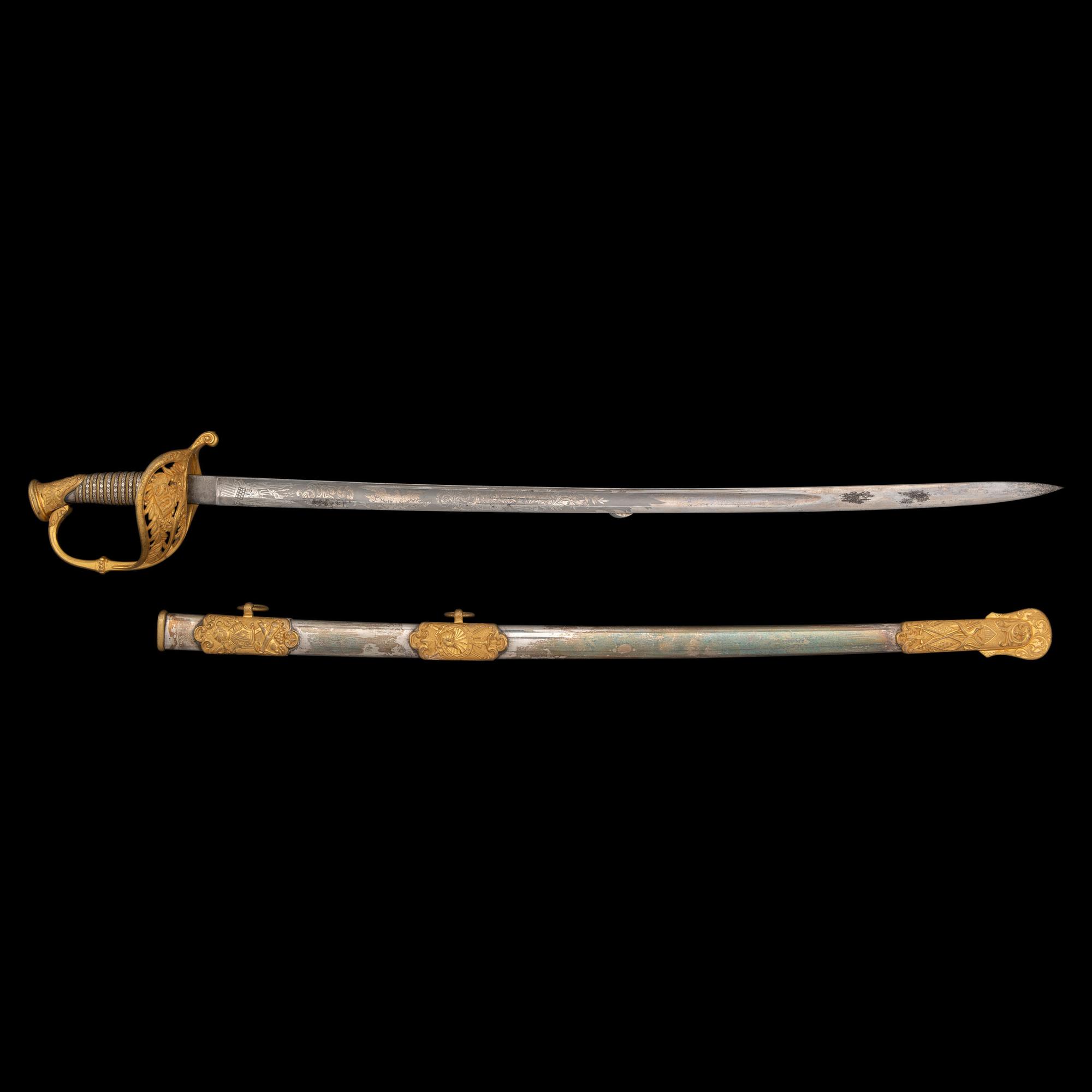 Outstanding Published Clauberg US Model 1850 Officer's Sword of Lt. Thomas McClure, 7th NY Heavy Artillery - KIA at Cold Harbor