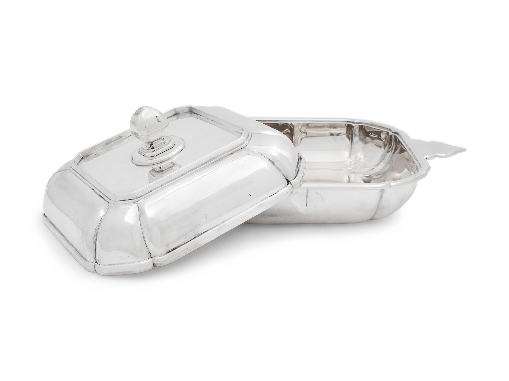 A Pair of Continental Silver Covered Dishes Retailed by Cartier