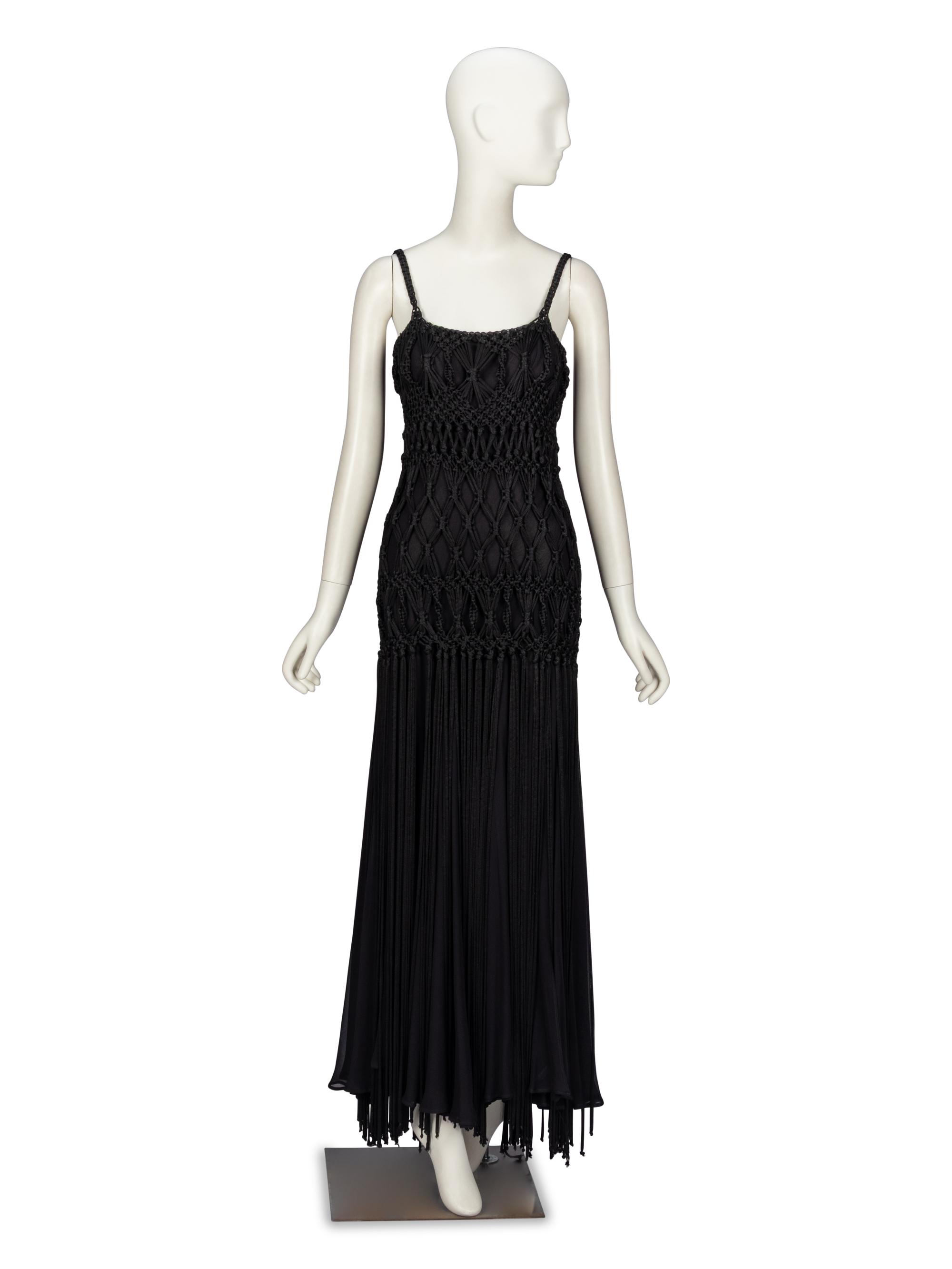 Alberta Ferretti, Fringed Macramé Gown