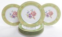 Eight Tirschenreuth Porcelain Dinner Plates Diameter 10 7/8 inches.