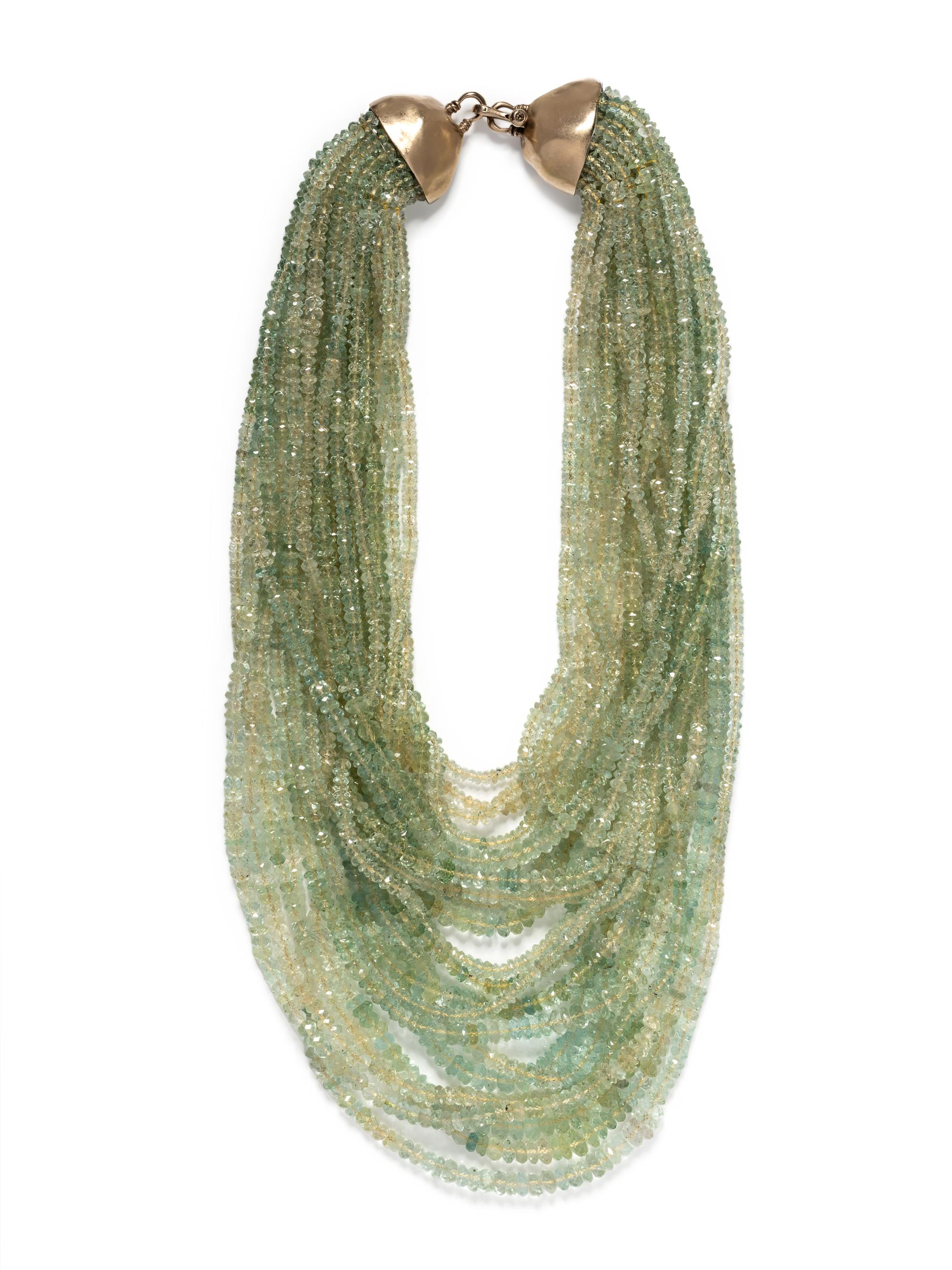 ANGELA PINTALDI, MULTISTRAND GREEN BERYL BEAD NECKLACE