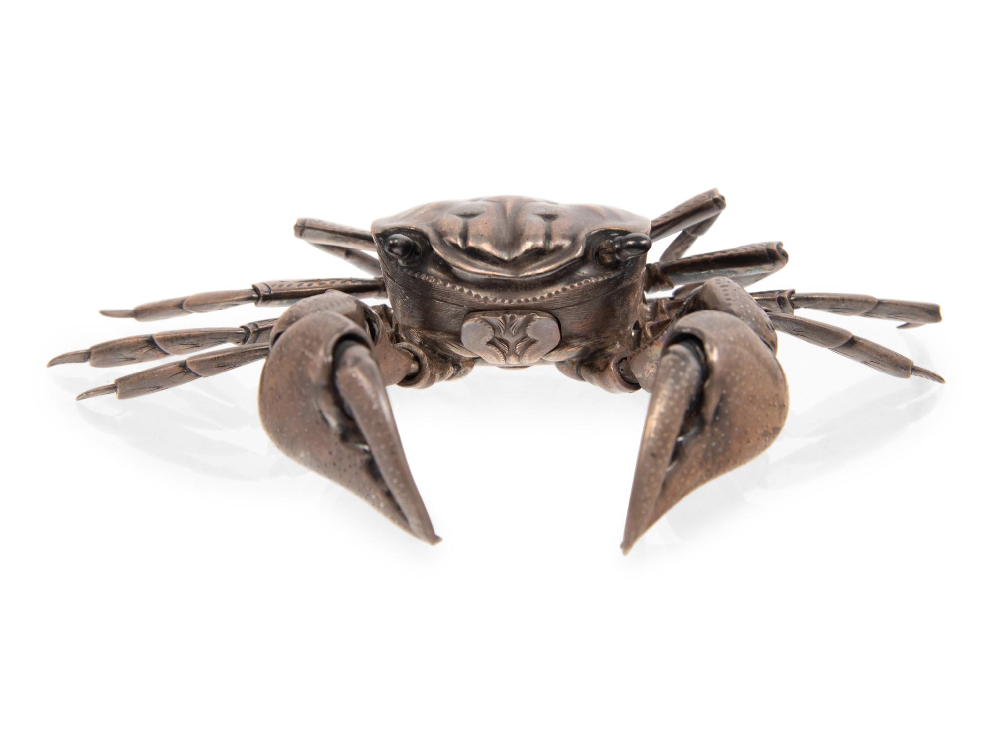 A Japanese Silver Articulated Model of a Crab