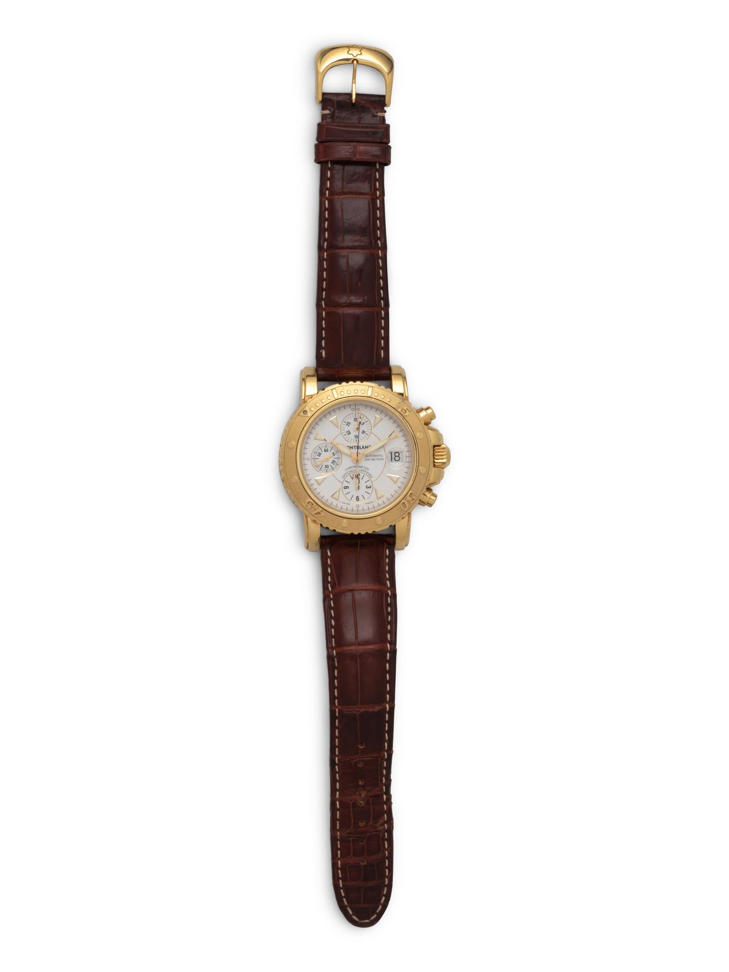 MONTBLANC, 18K YELLOW GOLD XXL CHRONOGRAPH WATCH