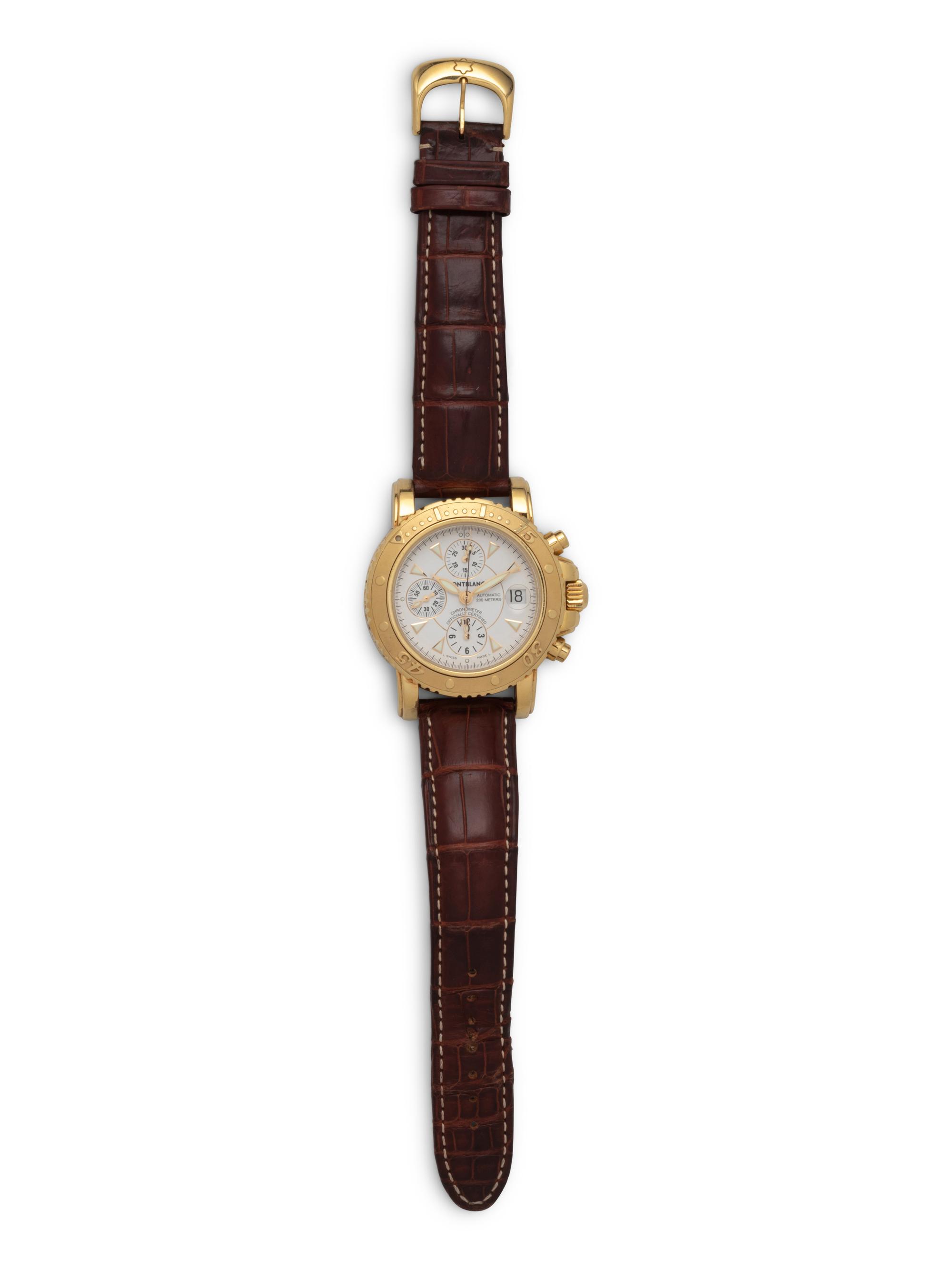 MONTBLANC, 18K YELLOW GOLD XXL CHRONOGRAPH WATCH