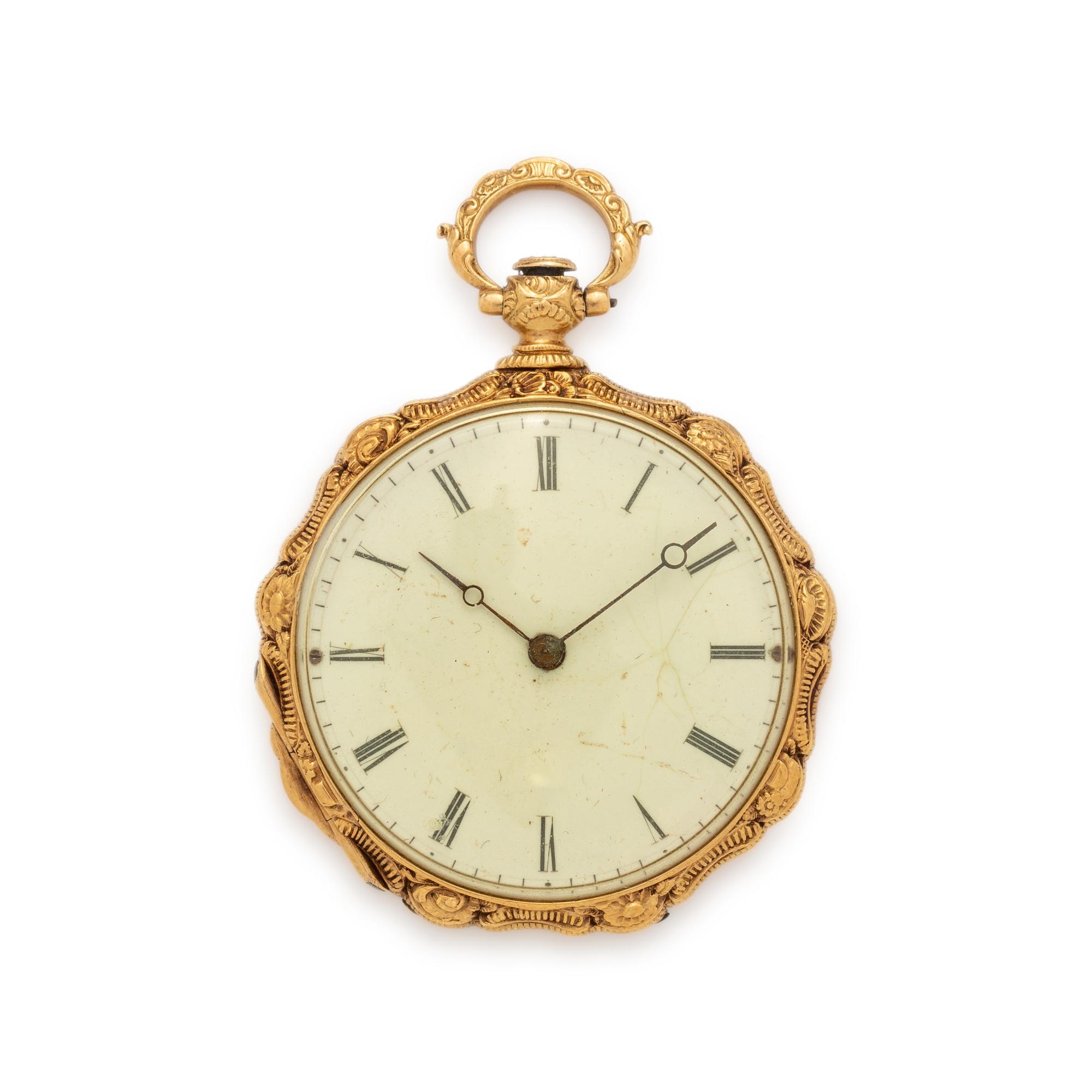 YELLOW GOLD OPEN FACE POCKET WATCH