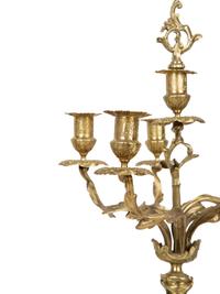 A Louis XV Style Gilt Metal Clock Garniture — LATE 19TH/EARLY 20TH CENTURY