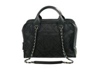 Chan el Deauville Small Tote in Quilted Caviar Leather