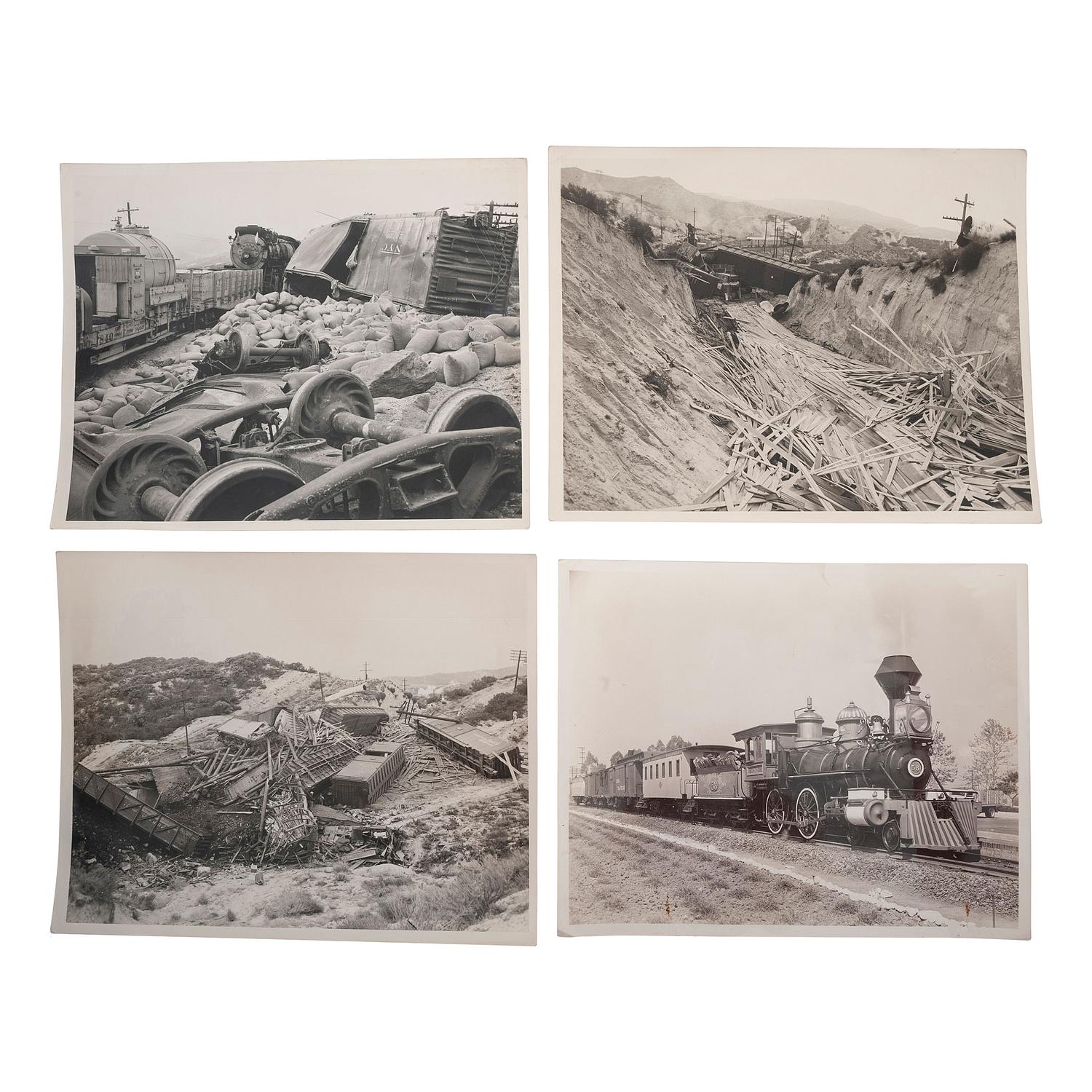 [EARLY PHOTOGRAPHY] -- [RAILROADS]. A group of stereoviews, albumen photographs, and other photographs related to railroads, comprising: