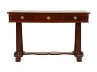 A Victorian Two-Pedestal Mahogany Writing Table
