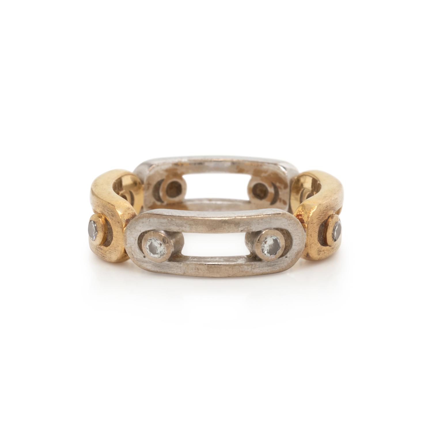 BICOLOR GOLD AND DIAMOND BAND RING