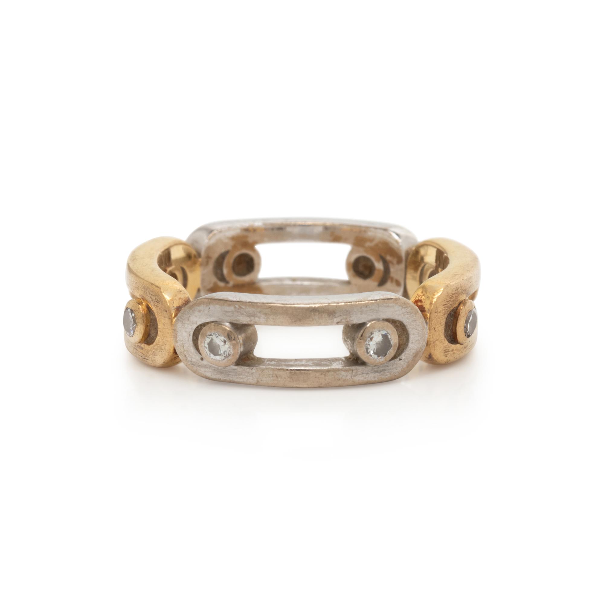 BICOLOR GOLD AND DIAMOND BAND RING