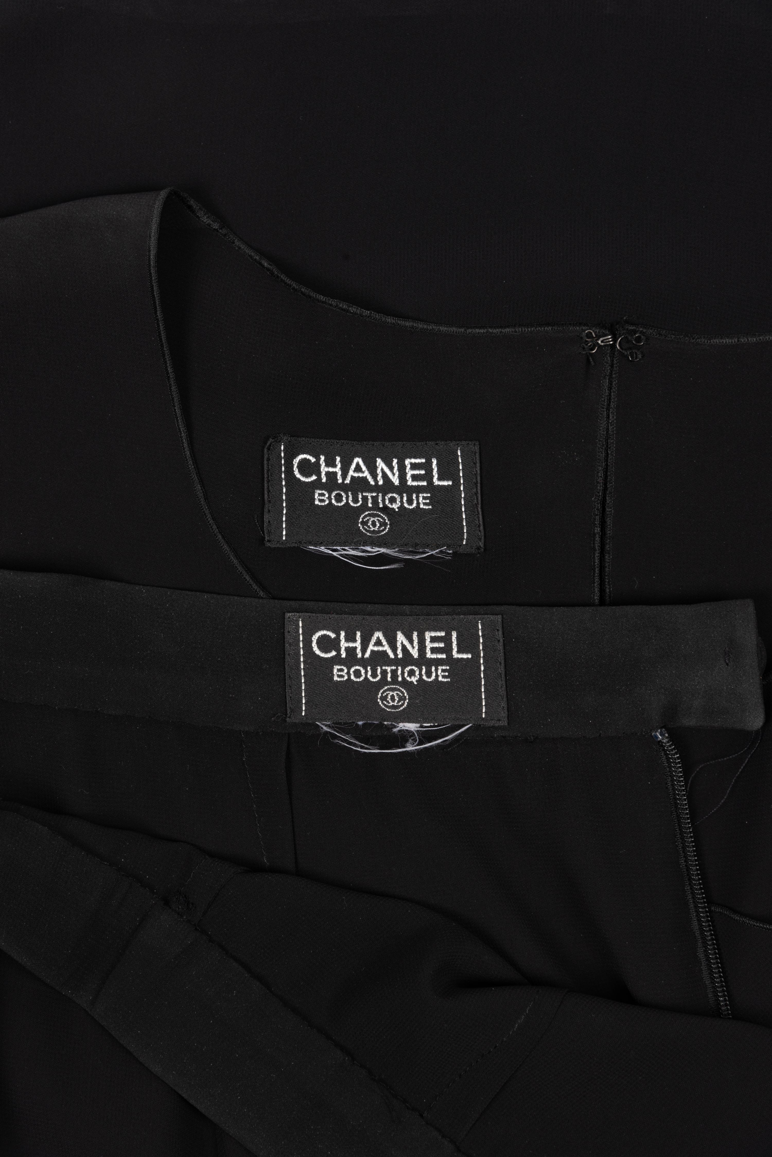 Chanel Black Chiffon Two-Piece Ensemble, 1990-2000s