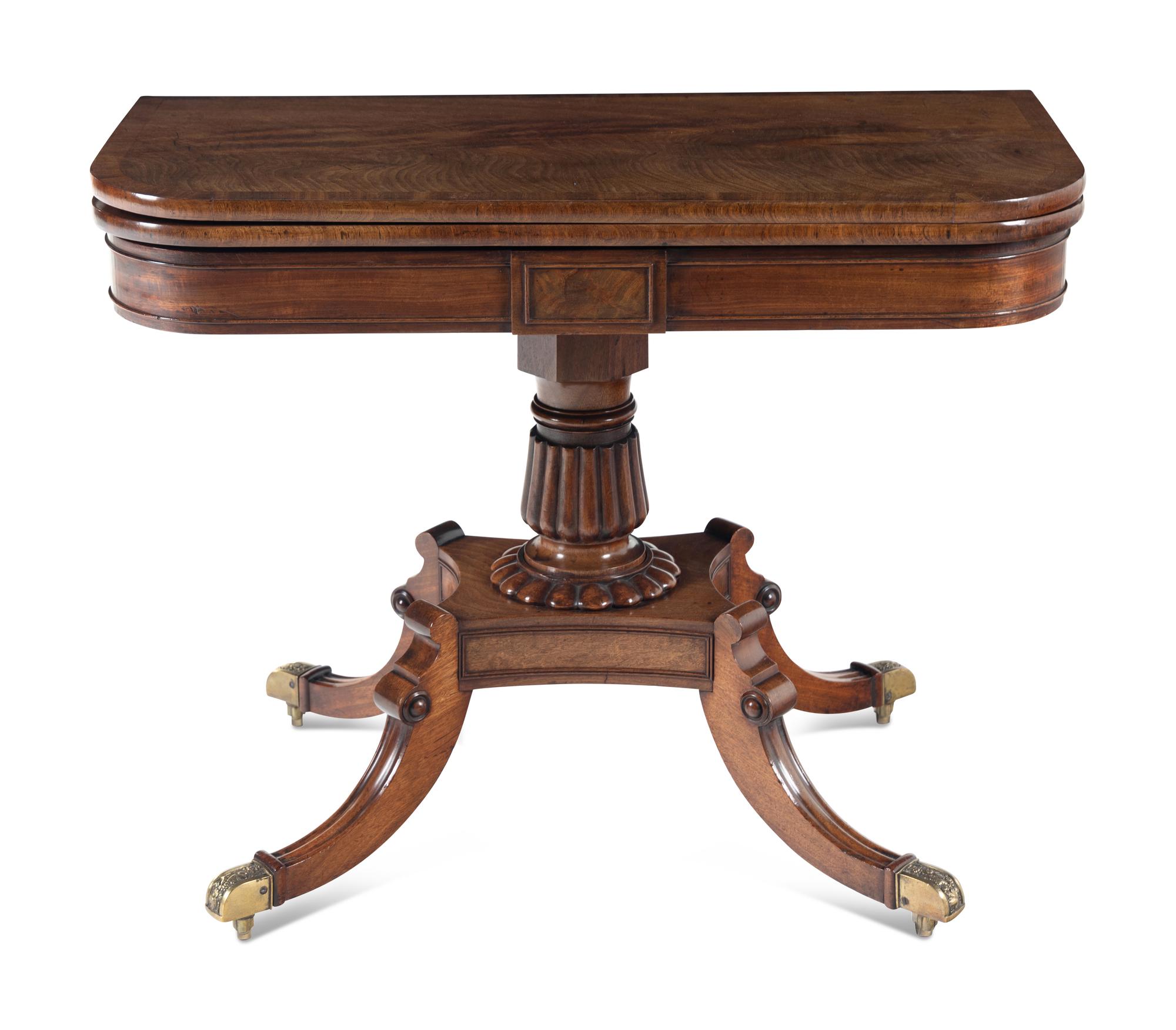 A Regency Mahogany Flip-Top Game Table
