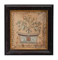 A Silkwork Embroidered Floral Picture