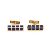 Yellow Gold and Enamel Cufflinks