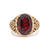 GARNET, DIAMOND AND MULTIGEM RING