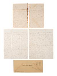 [CIVIL WAR]. A group of 4 letters written by Lieutenant Malcom Ammidon, Companies H & C, 34th Massachusetts, with Lincoln and slavery content.