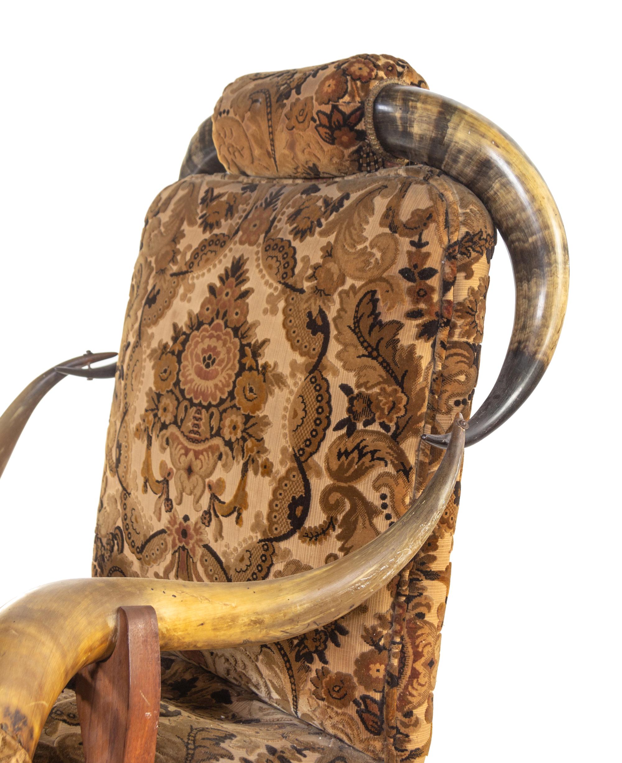 A Victorian Horn-Mounted Rocking Chair