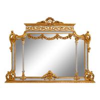 An Italian Painted and Parcel Gilt Overmantel Mirror