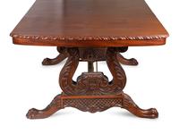 A Victorian Style Carved Mahogany Library/Map Table stamped E.M. Tennant — 20TH CENTURY