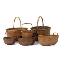 Group of six Nantucket Lightship baskets Various makers, Nantucket, MA, late 19th/early 20th century