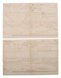 [CIVIL WAR]. A group of 9 documents related to the 7th US Colored Troops including muster rolls and appointments for 2nd Lieutenant Joseph M. Califf.