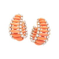 M. Gérard, Coral, Diamond, and Yellow Gold Demi Parure