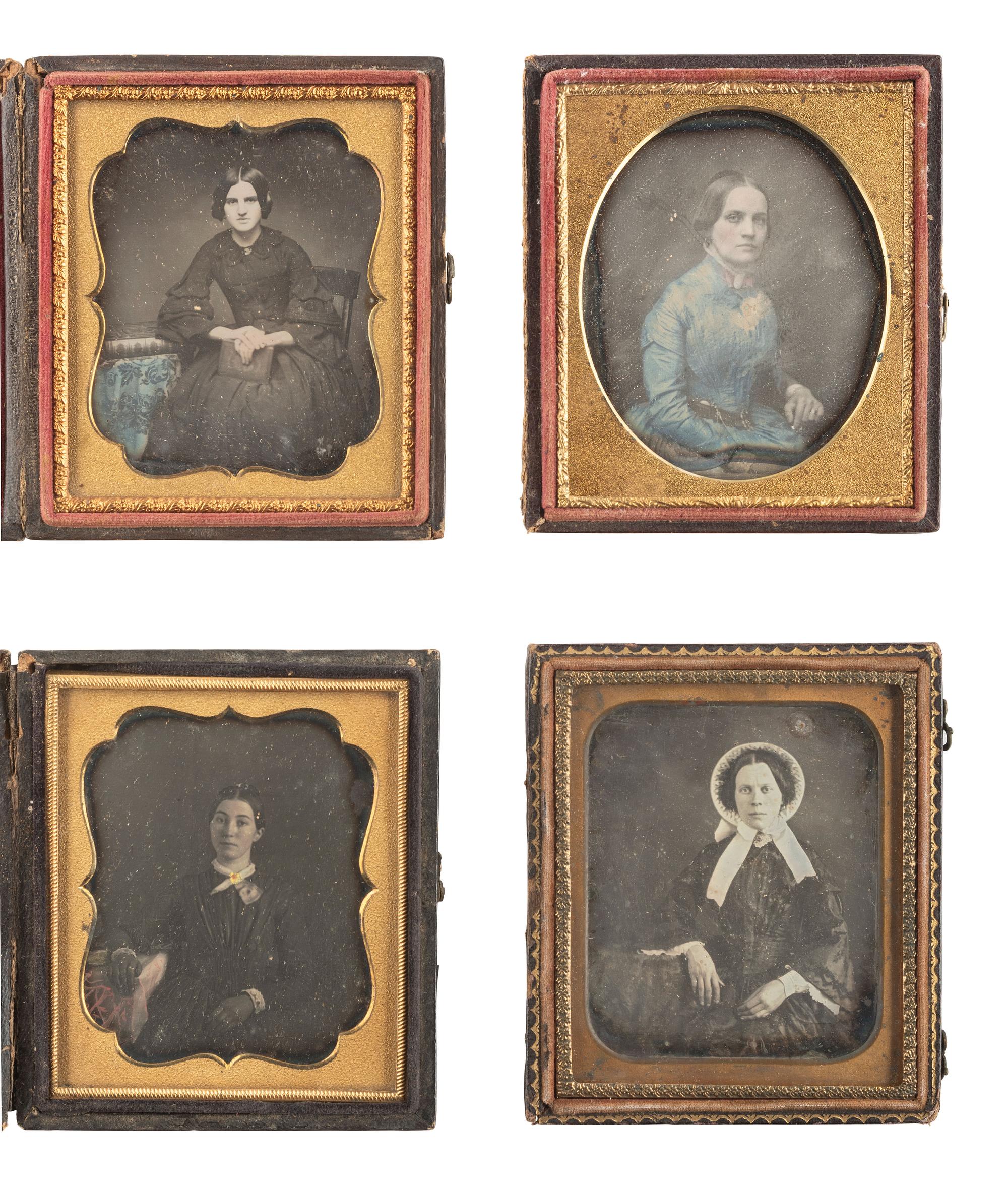 [EARLY PHOTOGRAPHY]. 32 sixth plate daguerreotype portraits of young to middle-aged women.
