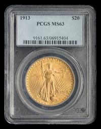 A United States 1913 St. Gaudens $20 Gold Coin