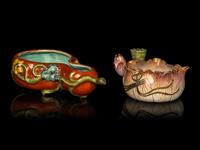 Two Chinese Famille Rose Porcelain Scholar's Objects