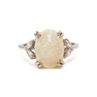 H. STERN, OPAL AND DIAMOND RING