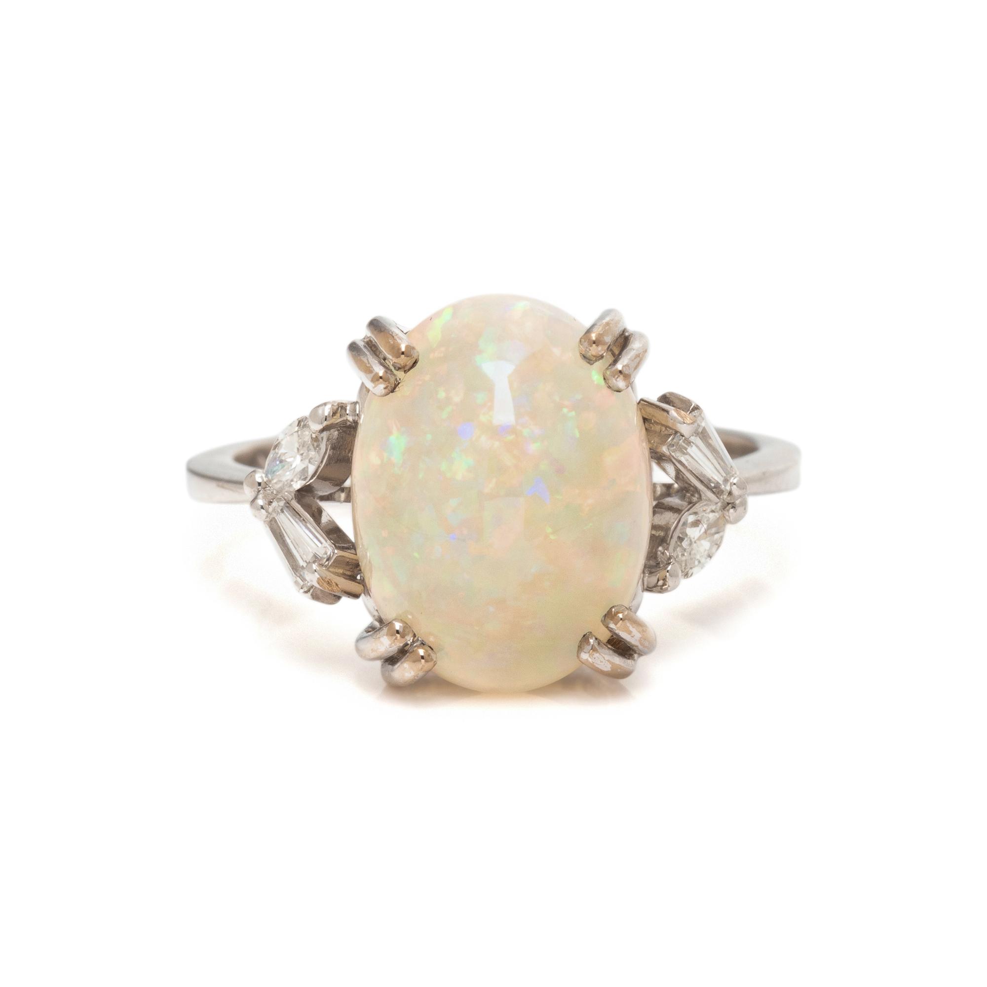 H. STERN, OPAL AND DIAMOND RING